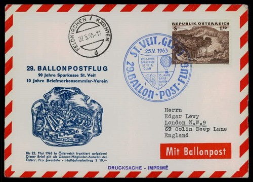 österreich ballonpost 1963 - Österreich,