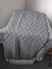 schal tuch stola groß Schwarz Weiß ca.170x40cm