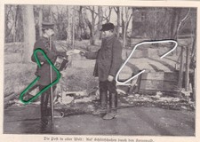 Raddusch / Lübbenau  Spreewald 1909 " Postbote auf Schlittschuhen im Spreewald "