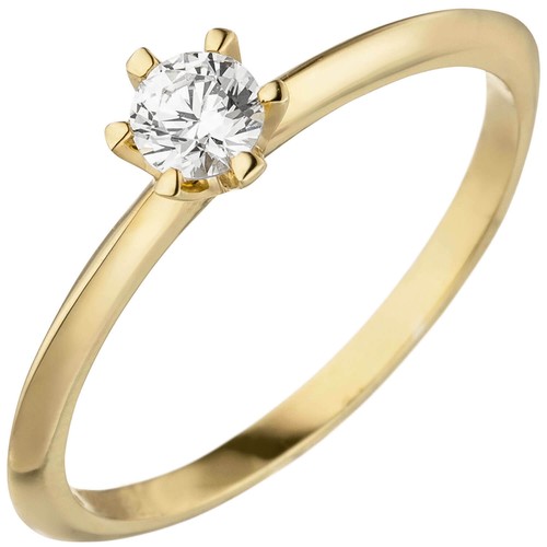 Ring eleganter solitär - ring,