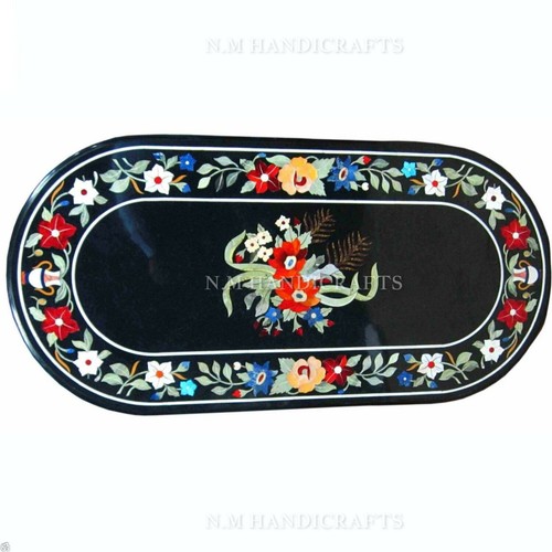 Ovale schwarze kunstmarmor - ovale,