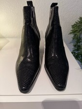 Zara  Cowboy-Boots  Stiefeletten Gr. 40/41   Schwarz  Reptiloptik   NEUwertig!
