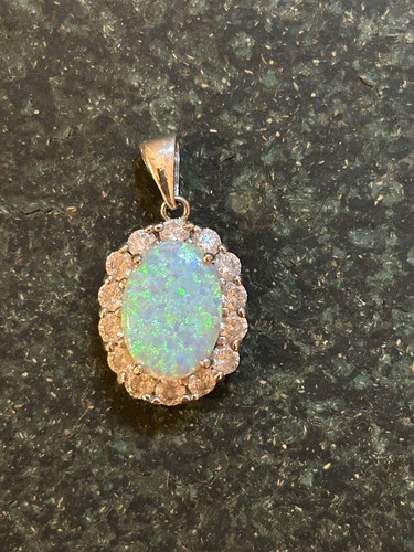 925 silber anhänger - silber, opal