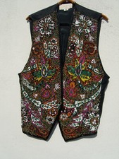 Prachtvolle Abend-Weste mit Perlen und Pailletten, bunt,Gr.M siehe Foto,makellos