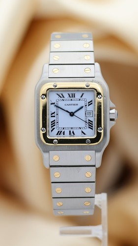 Cartier santos stahl gold - cartier,