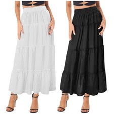 Damen Faltenrock Einfarbig