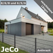 JeCo Doppelstabmattenzaun Gartenzaun 6/5/6 - 8/6/8 anthrazit RAL7016 Komplettset