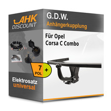 Für Opel Corsa C Combo 01-12 G.D.W. Anhängekupplung starr + 7polig E-Satz AHK