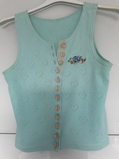Vintage Top aus den 70er türkis mit Stickerei
