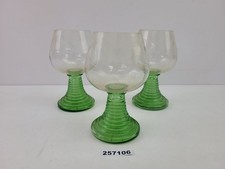 3x Weingläser Römer Presslas Grüner Stiel Bar Küche Haushalt alt antik #257106