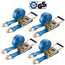 AREBOS 4x Spanngurte Zurrgurte 2 tlg. mit Haken Ratschenspanngurte 6 m, 5000 kg