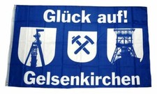 Flagge / Fahne Gelsenkirchen Glück auf! Hissflagge 90 x 150 cm