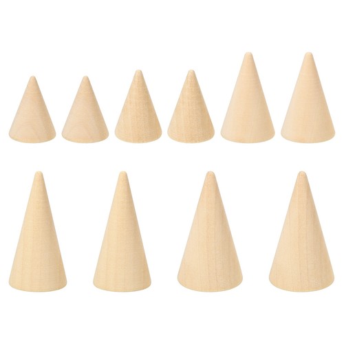 Natural holz kegel ring halter - holz,