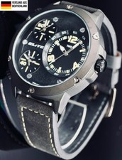 Elite XXL Herren Armband Uhr Schwarz Gelb Farben  Triple Timer