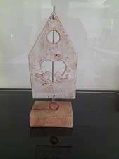 Deko-Aufsteller Vogel Herz Holz/Ton? Landhaus