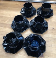 6x Kaffeetassen Tassen schwarz