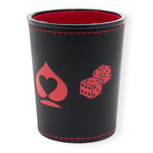 Würfelbecher schwarz rot