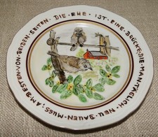 Bareuther Waldsassen Wandteller mit Spruch Vögeln ca. 17 cm Handbemalt