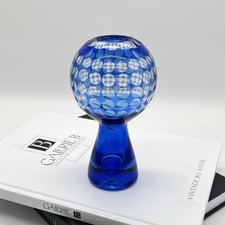 Vintage Design Glas Vase • Marita Voigt • Berliner Fernsehturm • Blau • 1970er