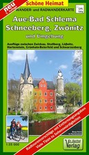 Radwander- und Wanderkarte Aue - Bad Schlema, Schneeberg, Zwönitz und Umgebun...
