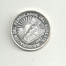 Nr. 16: 1 Unze .999 Plata Plura Inauguracion Del Ferrocarril Del Sureste