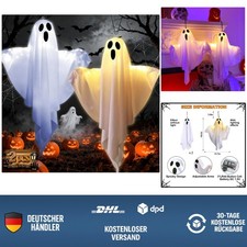 Halloween Geister Windsack outdoor Dekoration mit LED Licht, 2 Stück, gruseli...