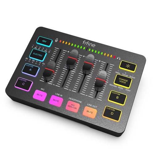 Fifine gaming audio mixer - gaming,