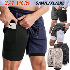 1-2 PCS Herren 2 in 1 Shorts