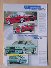 Hamann Motorsport BMW E36 Tuning, Prospektblatt / Sales sheet, D/GB