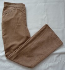 Wildlederhose Damen Größe 40 Hose gerades Bein hell braun ocker Taschen Casual