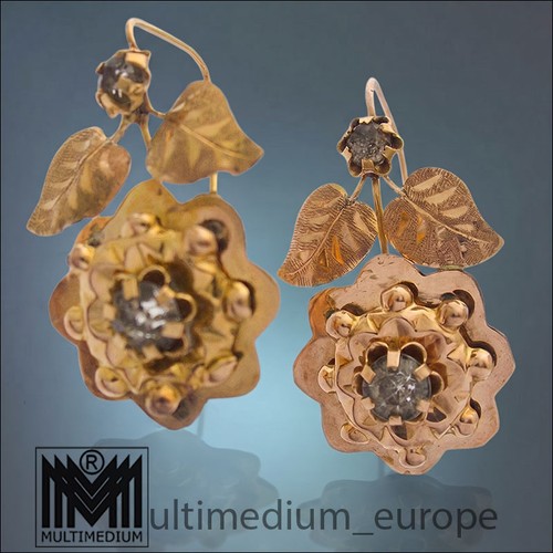 Antike 585 rotgold ohrringe - rotgold,