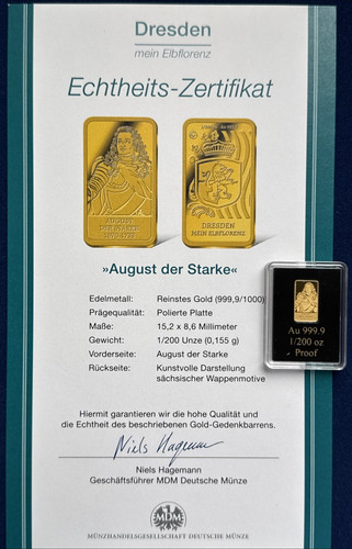 Goldbarren 200 999 - 1/200, oz