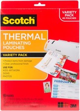 Scotch Variety Pack Thermo Kaschiermaschine Beutel 3 Mil 65/Pkg (35) Brief, (15) 4"X6