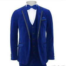 Herren Königsblau Anzug Designer Hochzeit Dinner Freizeit (Jacke + Weste +Hose )