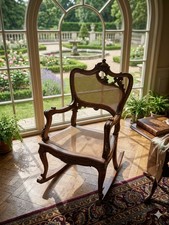 Antique carved wood Wicker