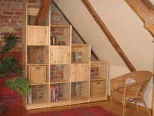 Stufenregal Regal Bücherregal Holz Kiefer massiv natur flexibel erweiterbar neu