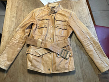 Damen Zara Lederjacke Bikerjacke cognac braun Gr. M Leder