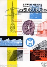 Eisenbau Mehne Heilbronn XL Reklame 1956 Brückenbau Behälterbau Stahlbau steel 