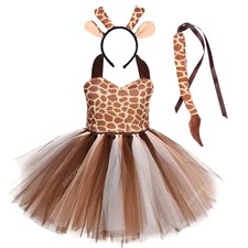 Tierkostüm Giraffe Tiger Leopard Zebra Tutu Kleid Kinder Party Wald