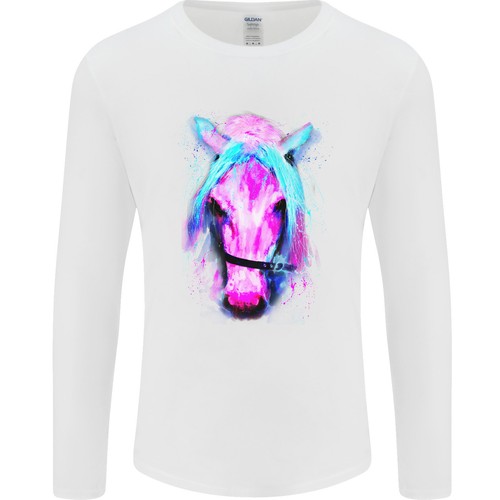 Aquarell pferd herren langarm - aquarell,