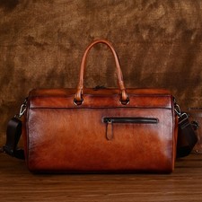 Weekender Tasche Unisex Echtleder Reisetasche Vintage Retro Handgepäck