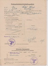 Reichsarbeitsdienst-Entlassungsschein mit Eisenbahn-Fahrausweis vom 4.10.1941