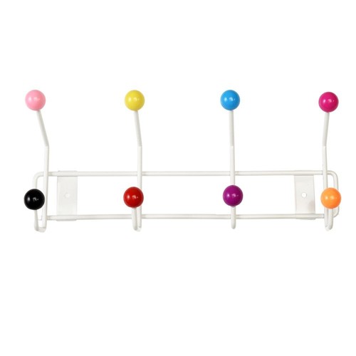 Garderobe weiß bunte kugeln - weiß, 8
