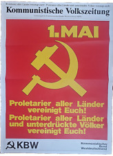 1. Mai Plakat KBW , Mitte 70er Jahre, Original, 65 x 48 cm, guter Zustand