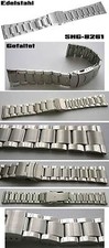 22 mm EDELSTAHLUHRENARMBAND MIT SICHERHEITSFALTSCHLIESSE Typ 8261 Teilpoliert
