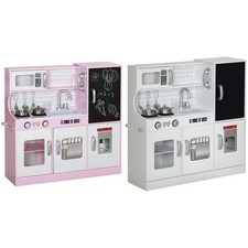 Kinderküche Spielküche mit Spielzeug Telefon, Kreidetafel, Mikrowelle, Herd