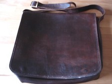 Umhängetasche, Original Ruitertassen, Echtleder, dunkelbraun, 1 Fach