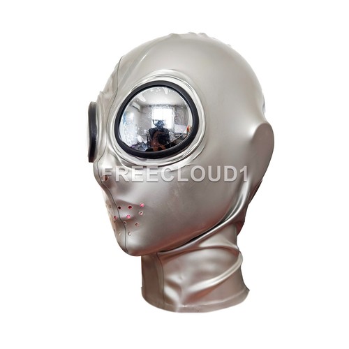 Glänzendes silber latex haube - glänzendes,