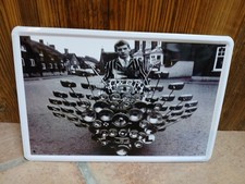 Blechschild Motorrad Spiegel Scheinwerfer Werkstatt Bar Great Britain Vespa