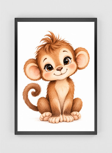 Affe kinderzimmer poster din - kinderzimmer,